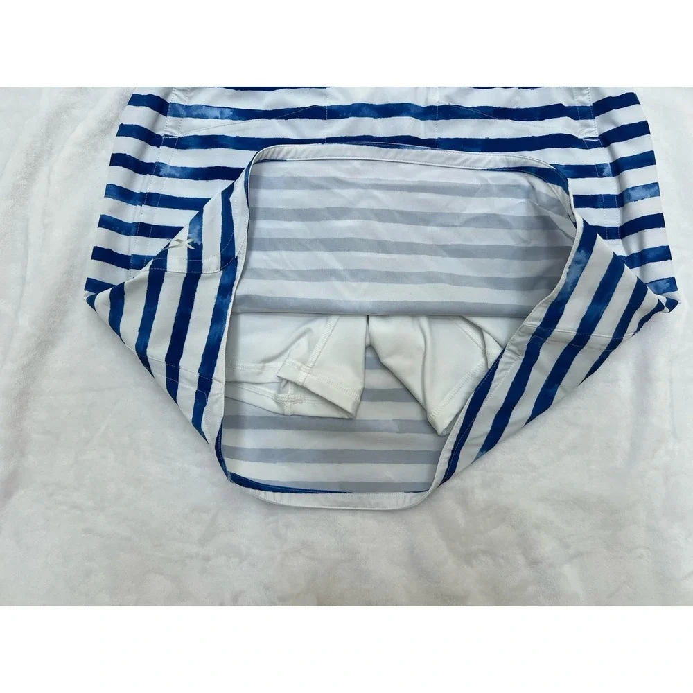 RLX Ralph Lauren Small Golf Tennis Skirt Skort Blue / White Striped - Picture 4 of 10